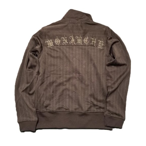 NWT 00s Monarchy Stripe Print Track Jacket - Picture 2 of 6